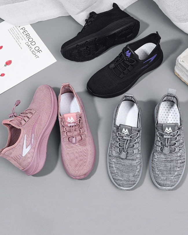 Women Fashion Breathable Casual Sport Sneakers Black Gray Pink 36-41