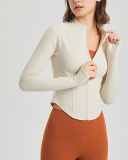 Long Sleeve Shape Casual Running Fitness Coat S-XL