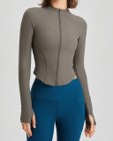 Long Sleeve Shape Casual Running Fitness Coat S-XL