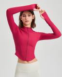 Long Sleeve Shape Casual Running Fitness Coat S-XL