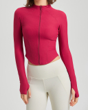 Long Sleeve Shape Casual Running Fitness Coat S-XL