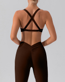 Woman V Neck Quick Dry Sports Yoga Bra S-XL