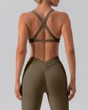Woman V Neck Quick Dry Sports Yoga Bra S-XL