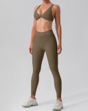 Woman V Neck Quick Dry Sports Yoga Bra S-XL