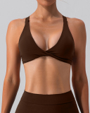 Woman V Neck Quick Dry Sports Yoga Bra S-XL