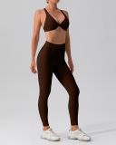 Woman V Neck Quick Dry Sports Yoga Bra S-XL