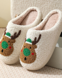 Santa Claus Print Plush Slippers indoor Warm Slipper