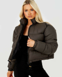 Women Popular Solid Color Long Sleeve Bread Jacket Down Cotton Jacket S-L