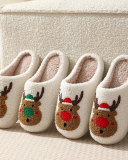 Santa Claus Print Plush Slippers indoor Warm Slipper