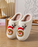 Santa Claus Print Plush Slippers indoor Warm Slipper