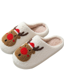 Santa Claus Print Plush Slippers indoor Warm Slipper