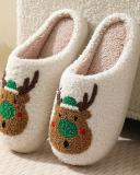 Santa Claus Print Plush Slippers indoor Warm Slipper