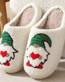Santa Claus Print Plush Slippers indoor Warm Slipper