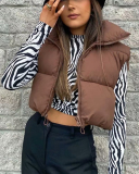 Women Solid Color Classical Sleeveless Short Jackets XS-XL
