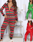 Christmas Sweater Party - Fair Isle Blue Adult Jumpsuit