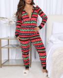 Christmas Sweater Party - Fair Isle Blue Adult Jumpsuit