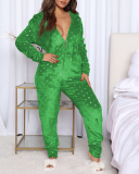 Christmas Sweater Party - Fair Isle Blue Adult Jumpsuit