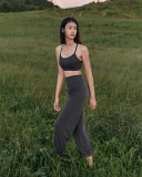 Women Corfortable Solid Color Running Yoga Sports Bra Pants S-L