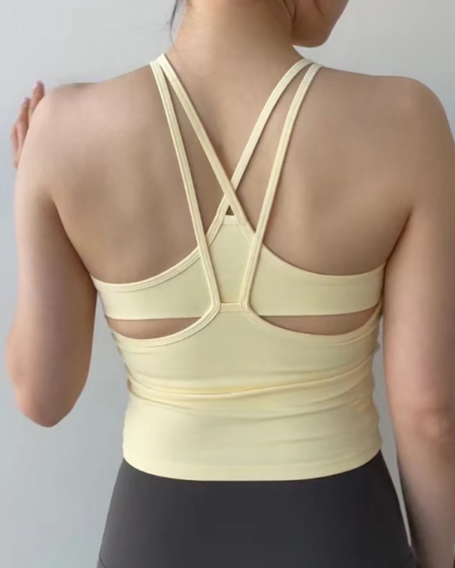 Back Criss Cross Seamless Yoga Sports Vest S-L
