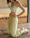 Women Corfortable Solid Color Running Yoga Sports Bra Pants S-L