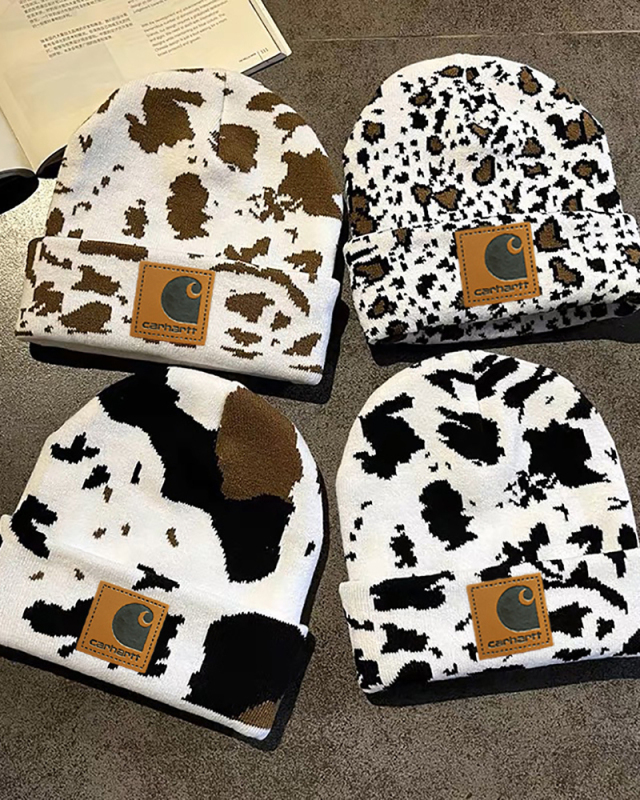 Leopard Cow Milk  Fashion Y2K Beanie
