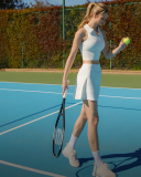 Women Hot Lined Pocket Fitness Tennis Skirts S-L