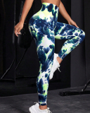 New Color Hot Sale Tie-dye Yoga High Waist Pants S-L