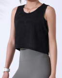 Yoga Camo Cute Crew Neck Running Sleeveless Vest S-L