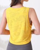 Yoga Camo Cute Crew Neck Running Sleeveless Vest S-L