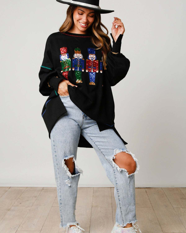 Cute Girl Wholesale Women Fashion Sequin Hoodies