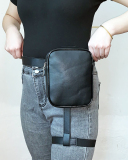 Y2K Fashionable Leg Bag Cool Fanny Pack Outdoor Hiking Motorcycle Embroidered Thread Leg Bag