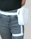 Y2K Fashionable Leg Bag Cool Fanny Pack Outdoor Hiking Motorcycle Embroidered Thread Leg Bag