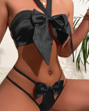 Big Bow Tie Rope Sexy Hollow Out Erotic Set