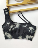 Seamless One Shoulder Sleeveless Sports Bra Hips Lift Shorts Yoga Two-piece Shorts Sets S-L