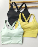 Women Cirss Cross Solid Color Sports Yoga Bra S-XL