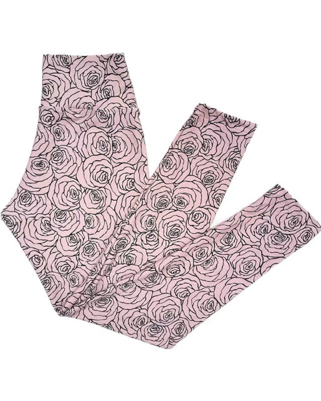 Women Quick Drying Printed High Waist Running Training Pants S-L