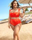 Hot Sale Bikini Solid Color High Waist Florals Three Piece Plus Size Swimsuit L-5XL