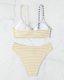 Stripe Women High Waist Two Piece Swimsuit S-XL