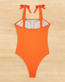 Strappy Backless Fashion High Waist Women One-piece Swimsuit Royal Blue Green Orange S-XL
