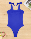 Strappy Backless Fashion High Waist Women One-piece Swimsuit Royal Blue Green Orange S-XL