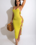 Summer Side Tie Women Long Dress S-XXL