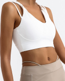 Fitness Hollow Out Back Breathable Quick Dry Sports Vest Orange Black White Light Khaki S-L