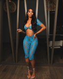 Open Back Lace See through Women Jumpsuit S-XL