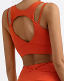 Fitness Hollow Out Back Breathable Quick Dry Sports Vest Orange Black White Light Khaki S-L