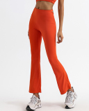 Hollow Out Back Fitness Training High Waist Running Sports Pants Orange Khaki White Black S-L