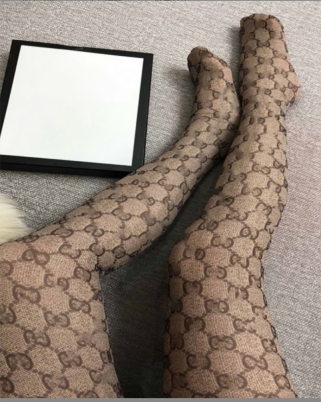 Letter Printed Khaki Leggings