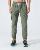 Quickly Drying Loose Casual Fitness Side Pocket Pants Black Green Blue M-4XL