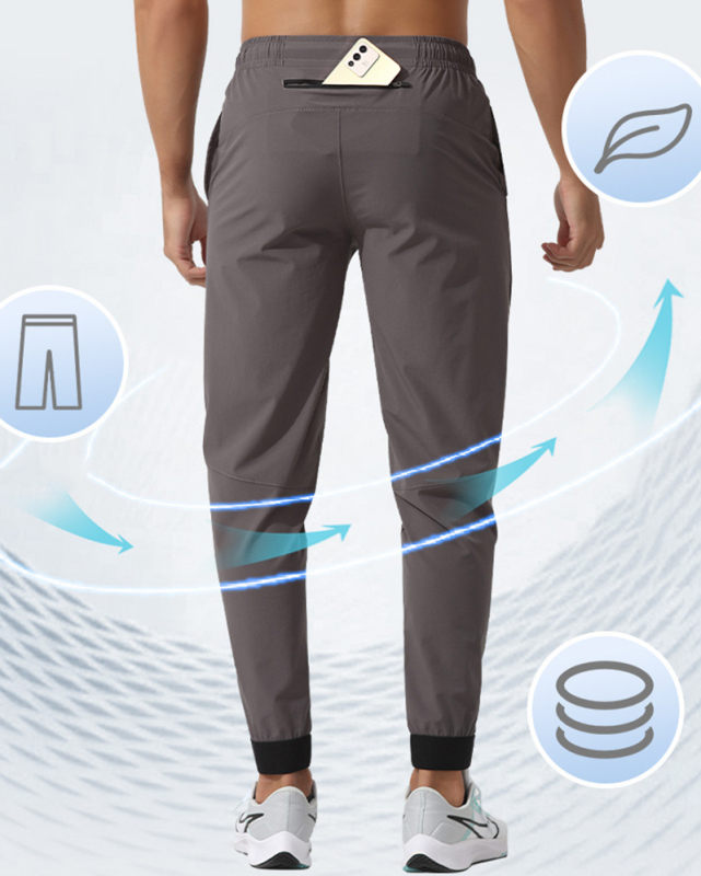 Running Sports Loose Quick Dry Outdoor GYM Activewear Men's Pants Gray Navy Blue S-2XL