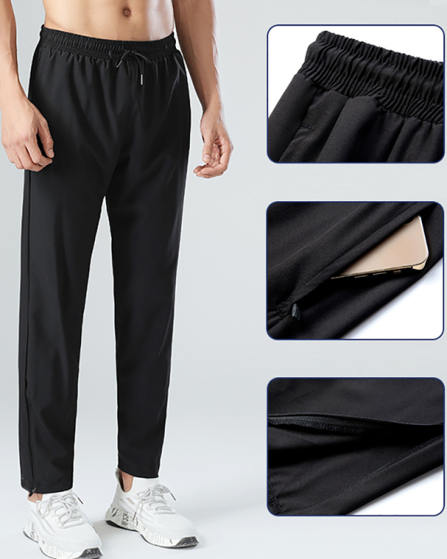 Training Breathable Quick Dry Men's Running Pants Black Gray Blue S-6XL