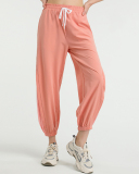 Loose High Waist Quick Dry Women Mesh Running Sports Pants Trousers Black Pink Gray S-XL